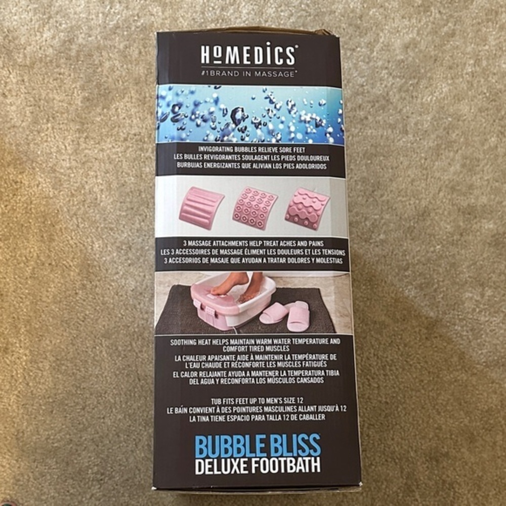 Homedics Bubble Bliss Deluxe Footbath in Pink and White - Picture 4 of 7